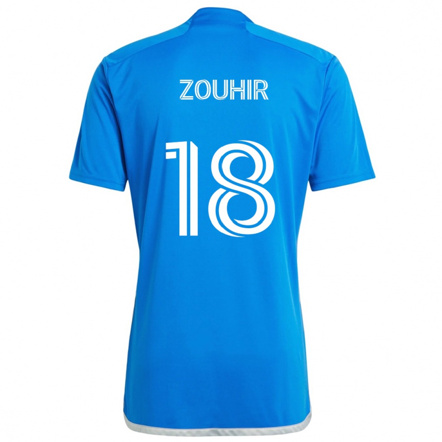 Kids Football Rida Zouhir #18 Blue White Home Jersey 2024/25 T-Shirt Canada