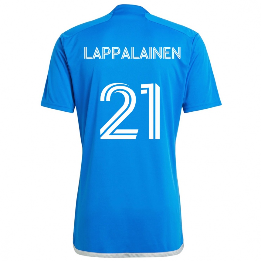 Kids Football Lassi Lappalainen #21 Blue White Home Jersey 2024/25 T-Shirt Canada