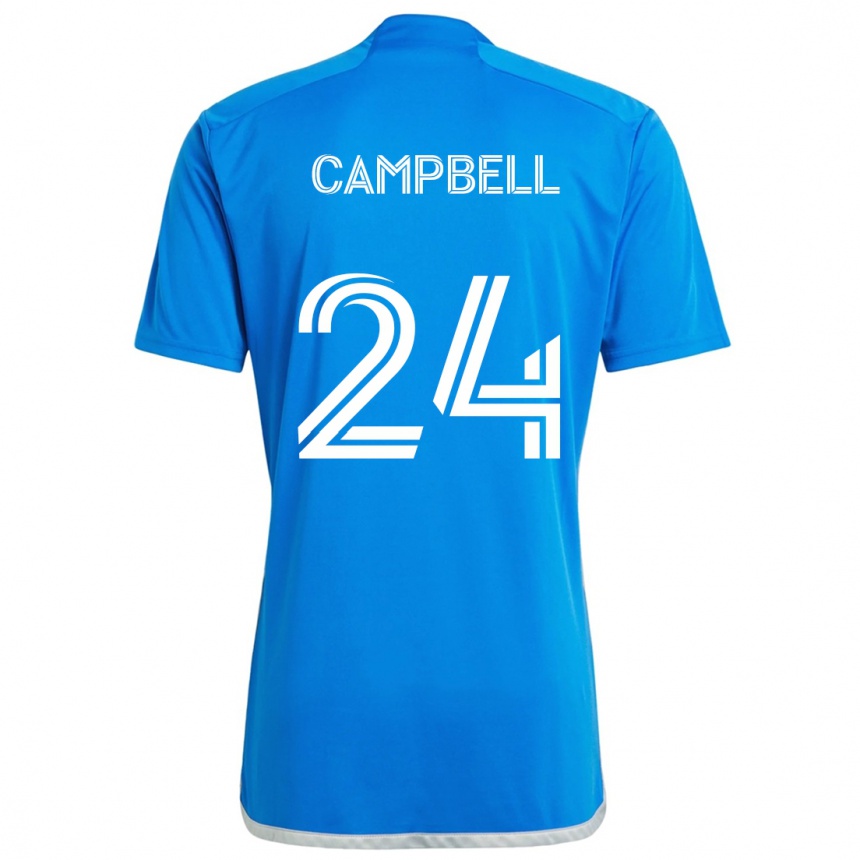 Kids Football George Campbell #24 Blue White Home Jersey 2024/25 T-Shirt Canada