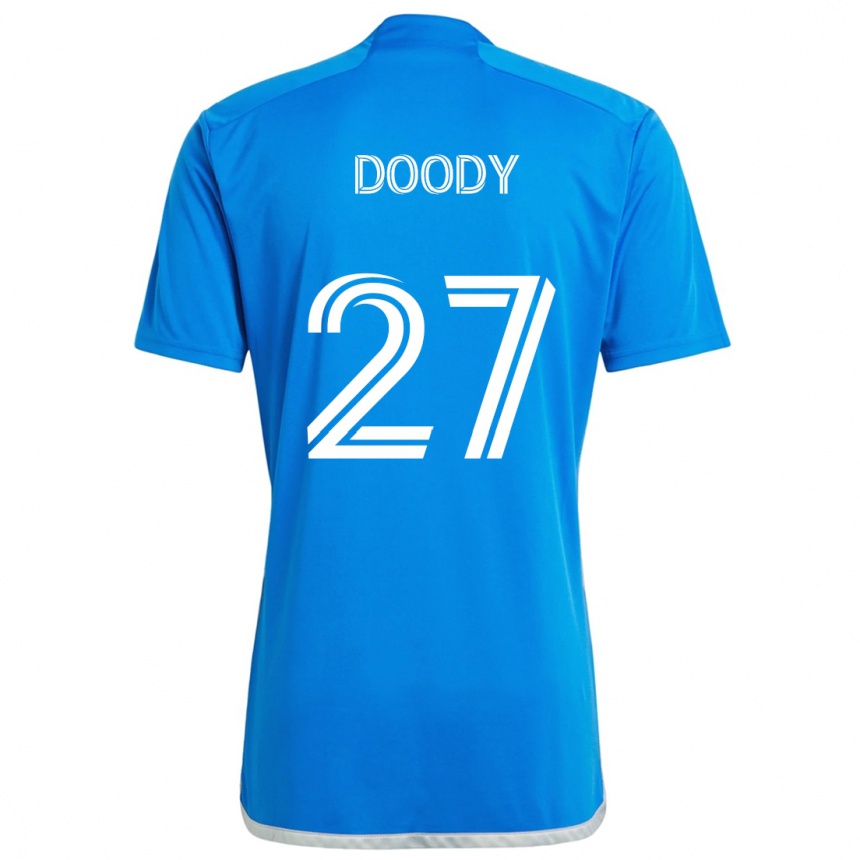 Enfant Football Maillot Grayson Doody #27 Bleu Blanc Tenues Domicile 2024/25 Canada