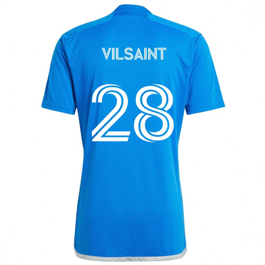 Kids Football Jules-Anthony Vilsaint #28 Blue White Home Jersey 2024/25 T-Shirt Canada