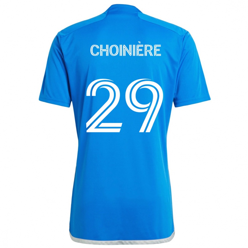 Enfant Football Maillot Mathieu Choinière #29 Bleu Blanc Tenues Domicile 2024/25 Canada