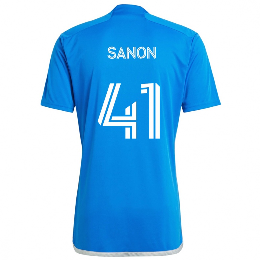 Kids Football Jérémy Sanon #41 Blue White Home Jersey 2024/25 T-Shirt Canada