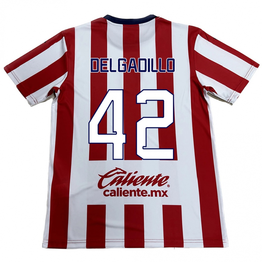 Kids Football Diego Delgadillo #42 Red White Home Jersey 2024/25 T-Shirt Canada