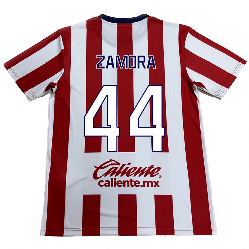 Enfant Football Maillot Saúl Zamora #44 Rouge Blanc Tenues Domicile 2024/25 Canada