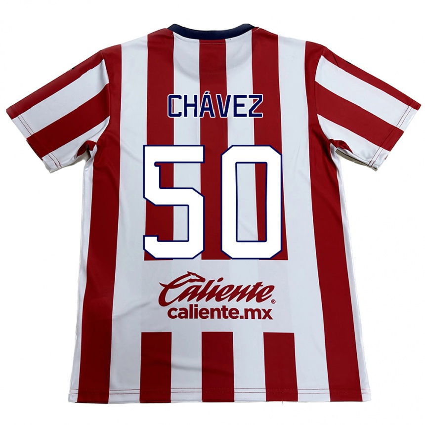 Kids Football Mateo Chávez #50 Red White Home Jersey 2024/25 T-Shirt Canada