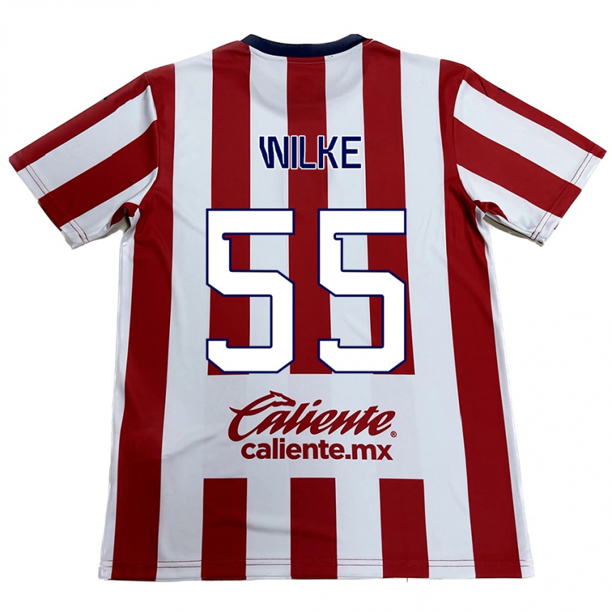 Enfant Football Maillot Teun Wilke #55 Rouge Blanc Tenues Domicile 2024/25 Canada