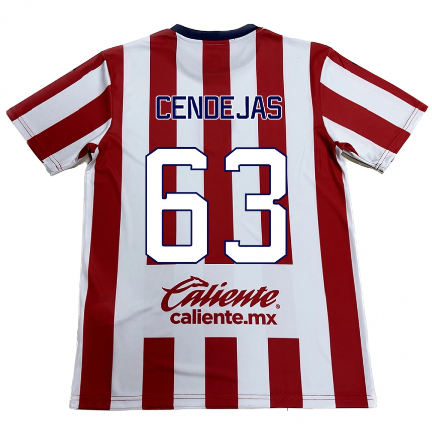 Kids Football Matías Cendejas #63 Red White Home Jersey 2024/25 T-Shirt Canada