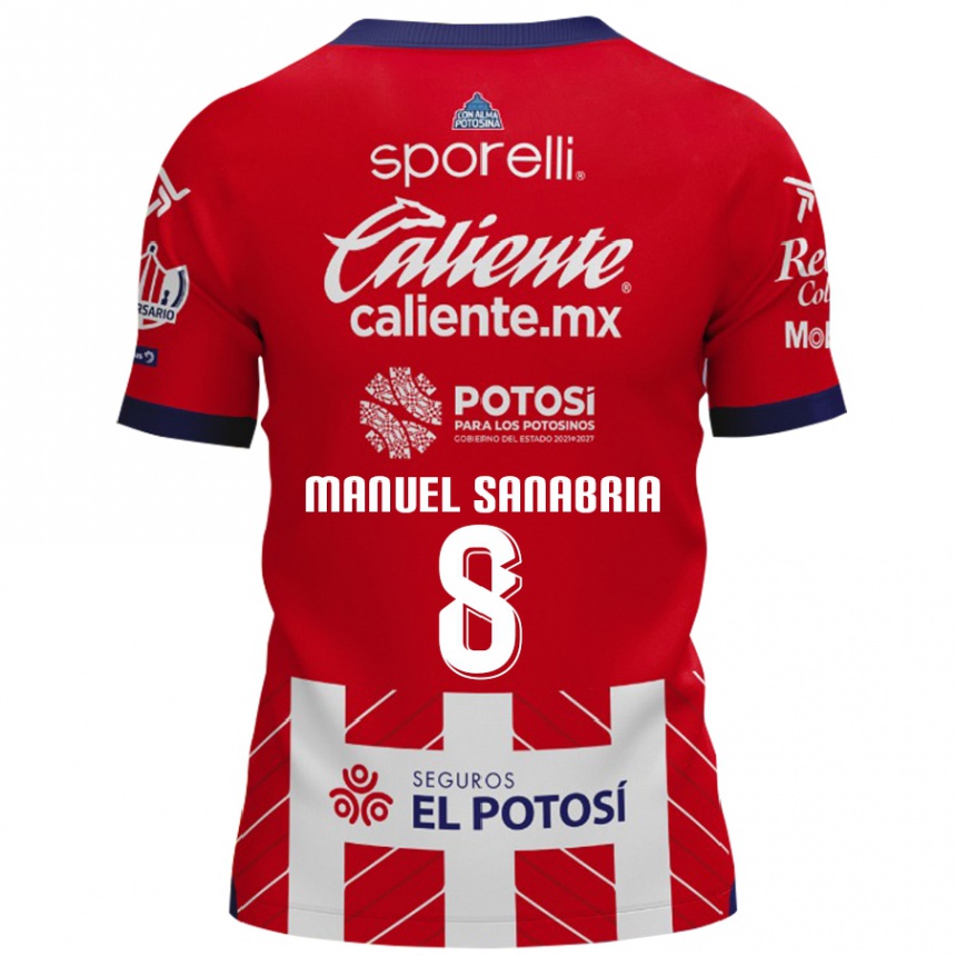 Kids Football Juan Manuel Sanabria #8 Red White Home Jersey 2024/25 T-Shirt Canada