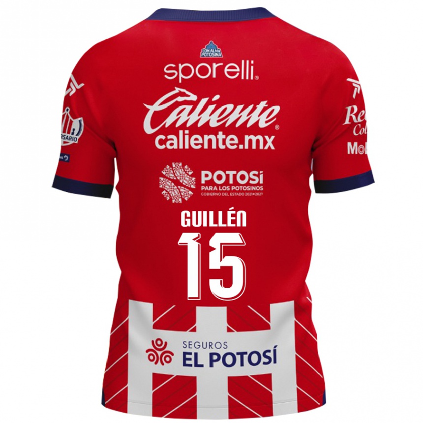 Kids Football Daniel Guillén #15 Red White Home Jersey 2024/25 T-Shirt Canada