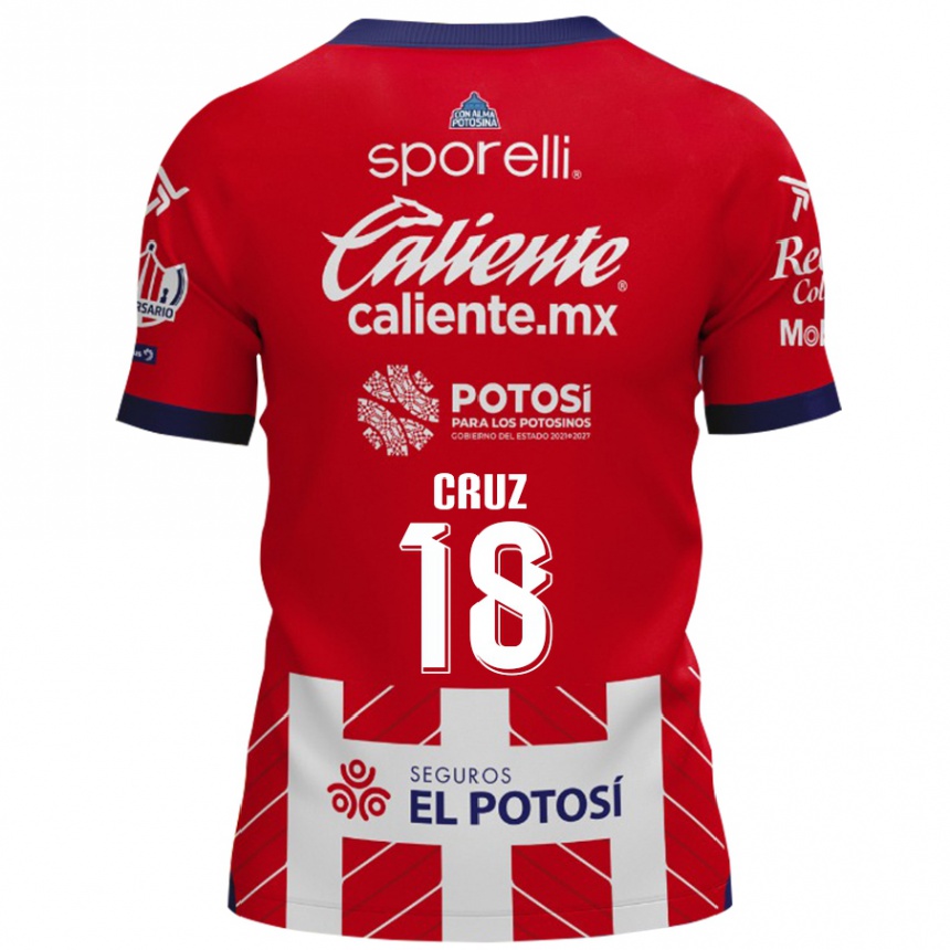 Kids Football Aldo Cruz #18 Red White Home Jersey 2024/25 T-Shirt Canada