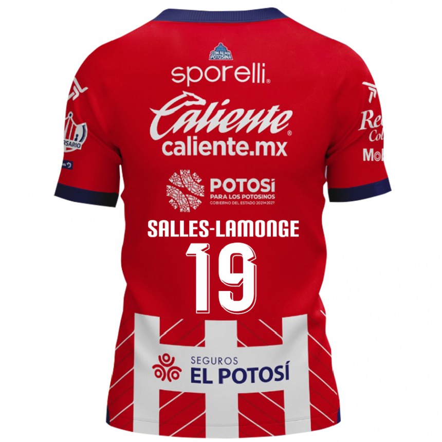 Enfant Football Maillot Sébastien Salles-Lamonge #19 Rouge Blanc Tenues Domicile 2024/25 Canada