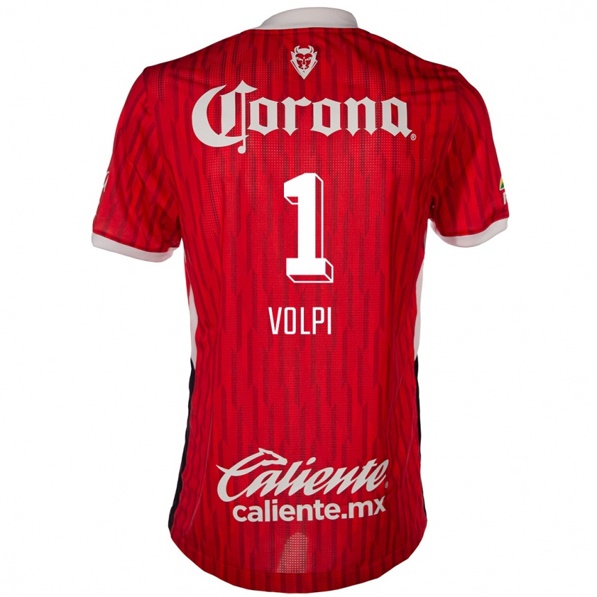 Enfant Football Maillot Tiago Volpi #1 Rouge Blanc Tenues Domicile 2024/25 Canada