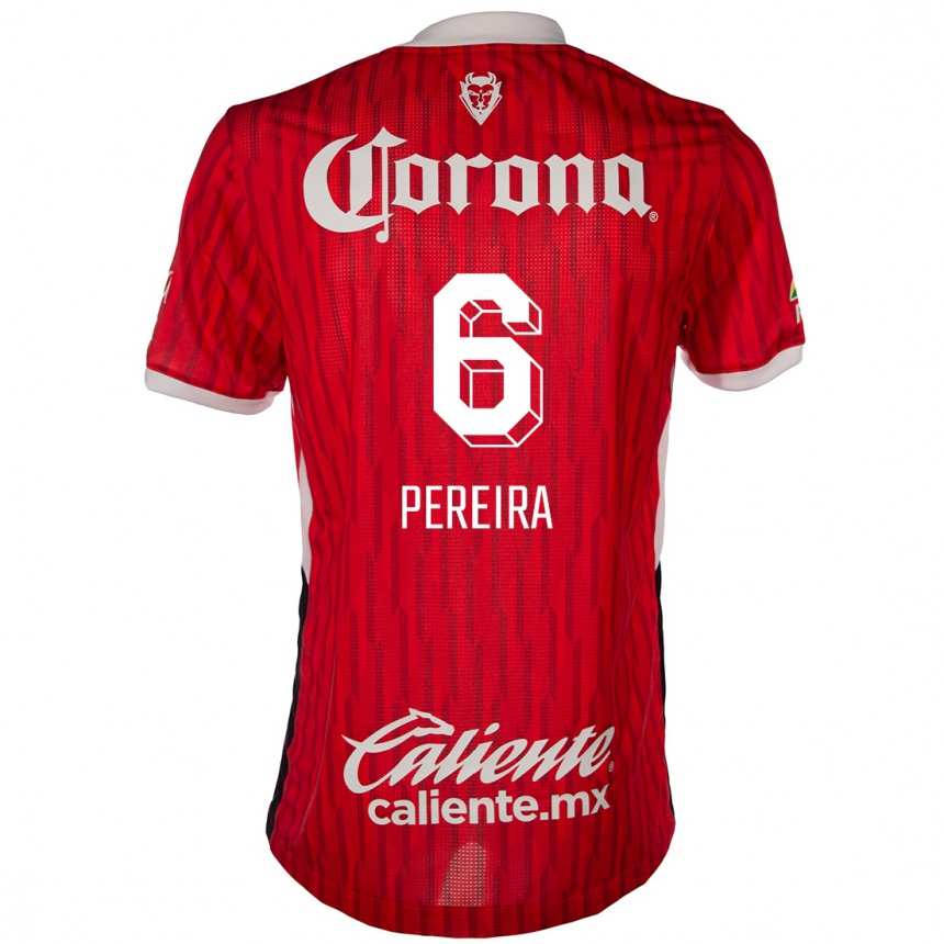 Kids Football Federico Pereira #6 Red White Home Jersey 2024/25 T-Shirt Canada