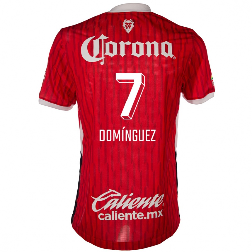 Kids Football Juan Domínguez #7 Red White Home Jersey 2024/25 T-Shirt Canada