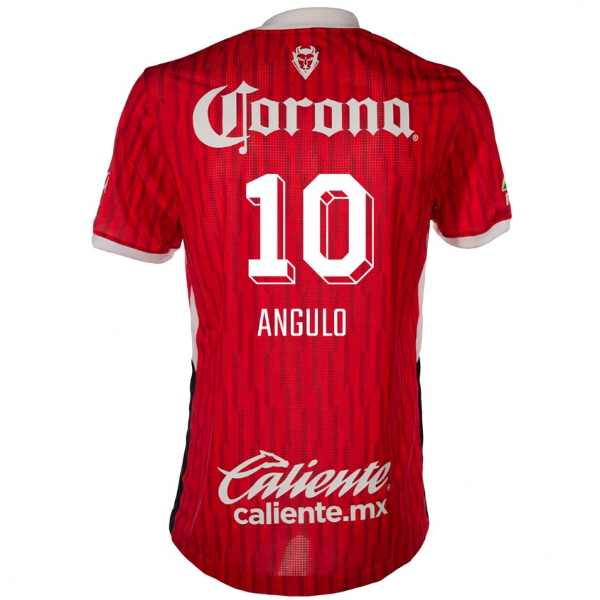 Enfant Football Maillot Jesús Angulo #10 Rouge Blanc Tenues Domicile 2024/25 Canada