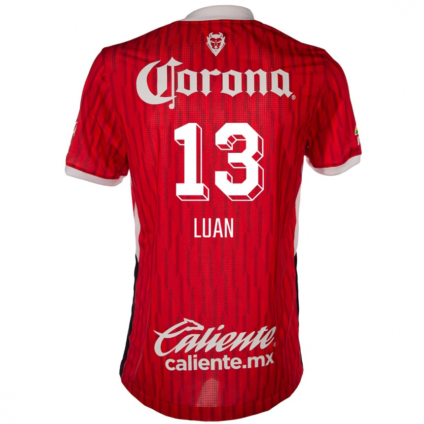 Kids Football Luan #13 Red White Home Jersey 2024/25 T-Shirt Canada