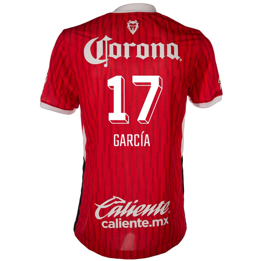 Kids Football Brian García #17 Red White Home Jersey 2024/25 T-Shirt Canada