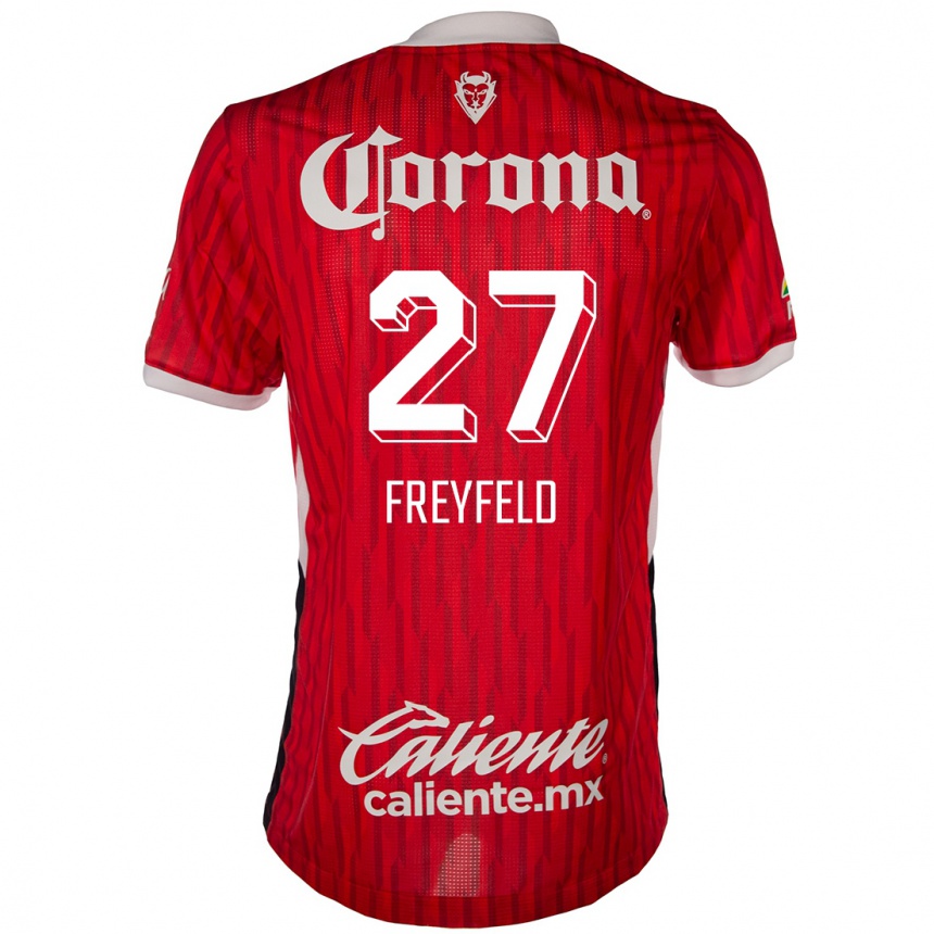 Kids Football Emiliano Freyfeld #27 Red White Home Jersey 2024/25 T-Shirt Canada