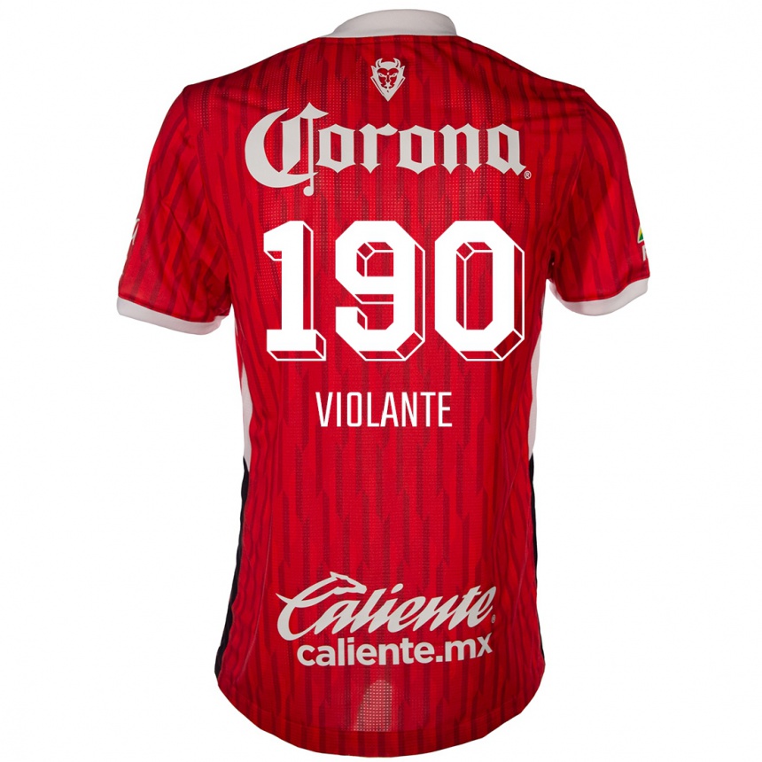 Enfant Football Maillot Isaías Violante #190 Rouge Blanc Tenues Domicile 2024/25 Canada