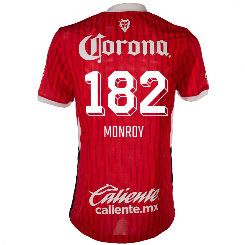 Kids Football Brayan Monroy #182 Red White Home Jersey 2024/25 T-Shirt Canada