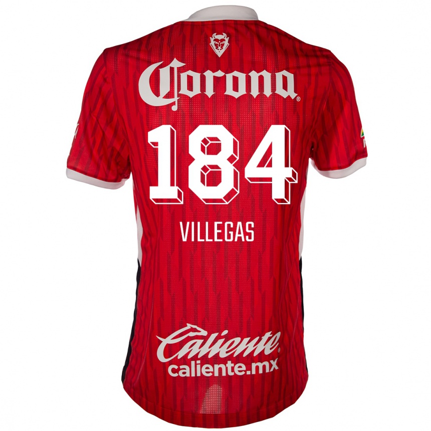 Kids Football Abraham Villegas #184 Red White Home Jersey 2024/25 T-Shirt Canada