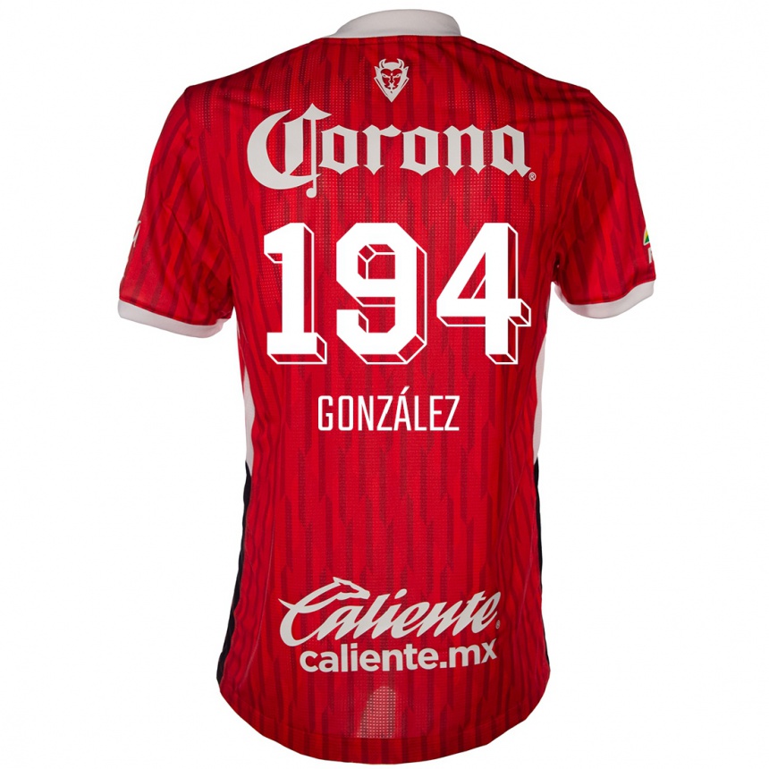 Kids Football Cristopher González #194 Red White Home Jersey 2024/25 T-Shirt Canada