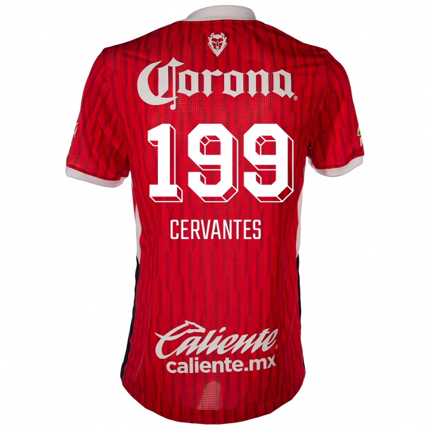 Kids Football Axel Cervantes #199 Red White Home Jersey 2024/25 T-Shirt Canada