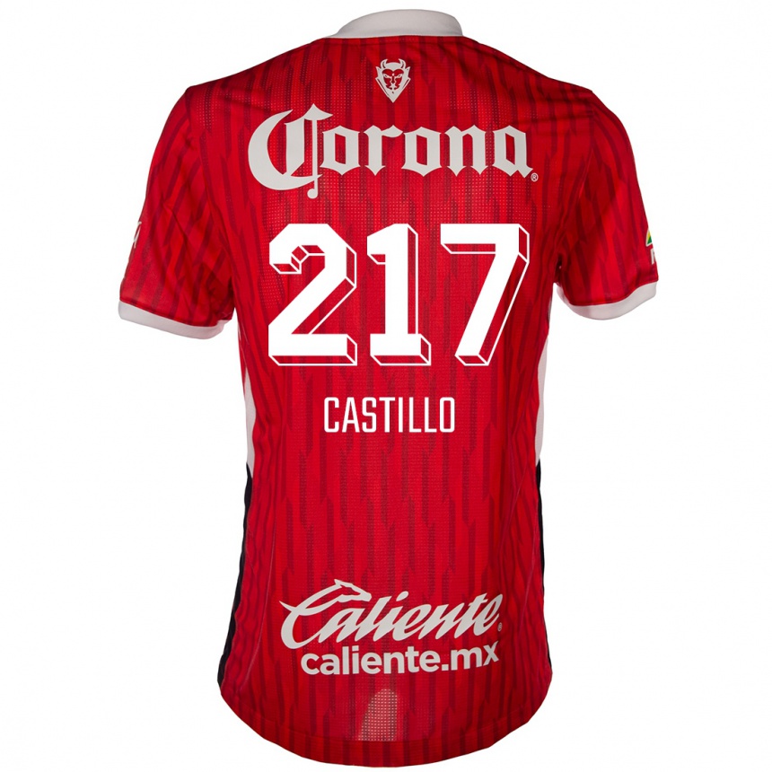 Kids Football Klever Castillo #217 Red White Home Jersey 2024/25 T-Shirt Canada