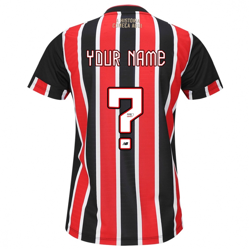 Kids Football Your Name #0 Black Red White Away Jersey 2024/25 T-Shirt Canada