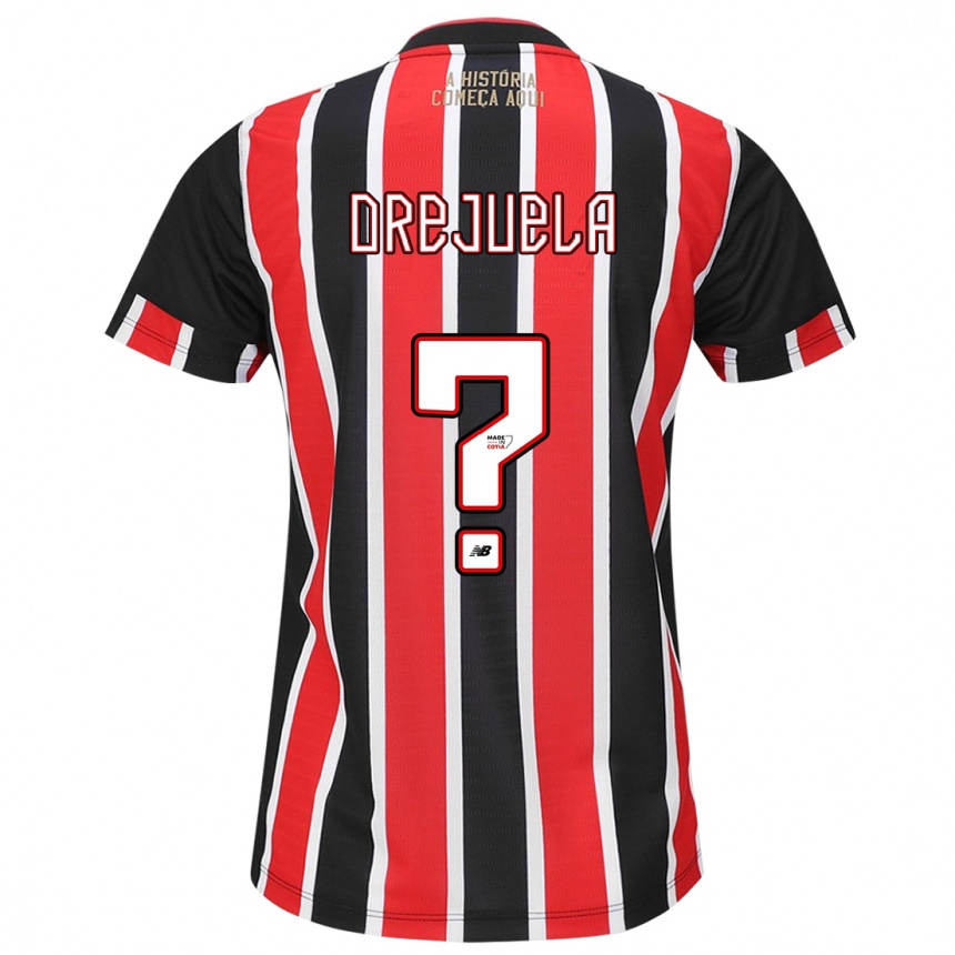 Kids Football Luis Orejuela #0 Black Red White Away Jersey 2024/25 T-Shirt Canada