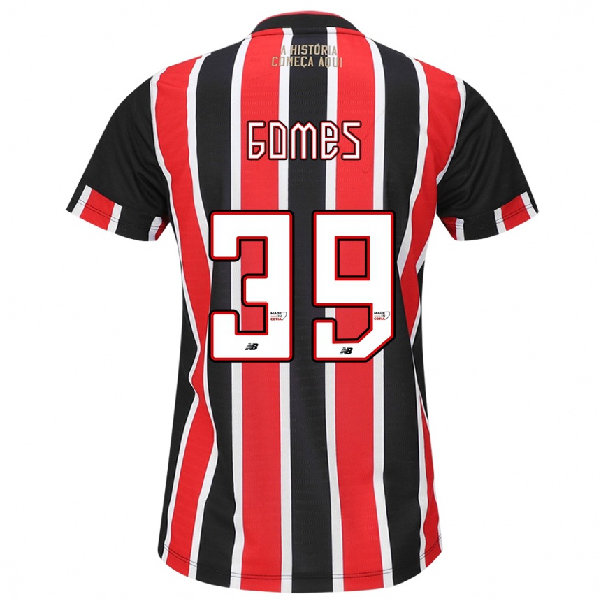 Kids Football William Gomes #39 Black Red White Away Jersey 2024/25 T-Shirt Canada