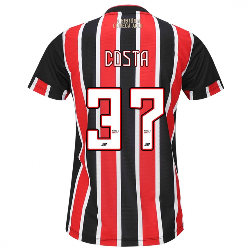 Kids Football Talles Costa #37 Black Red White Away Jersey 2024/25 T-Shirt Canada