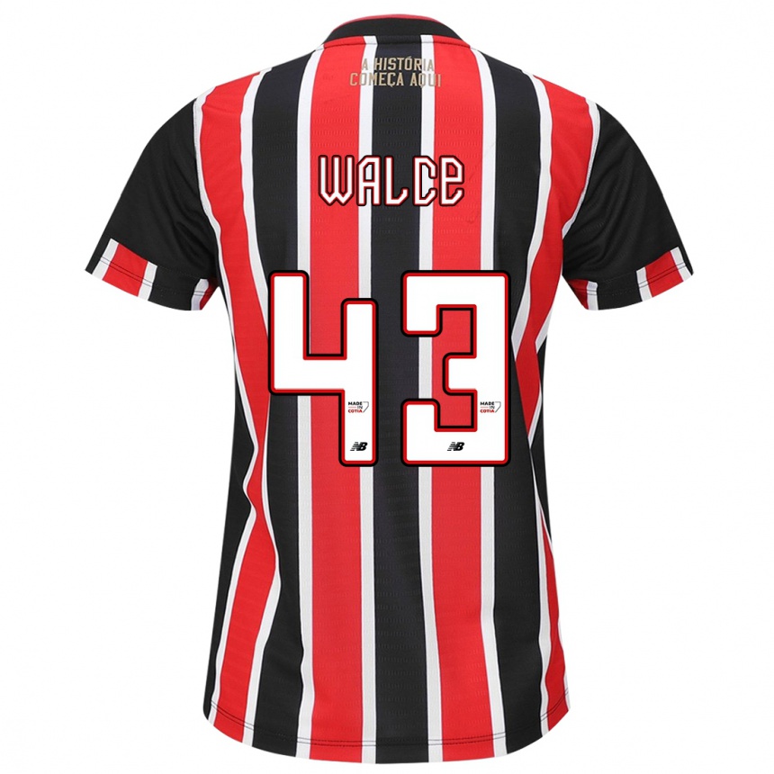 Kids Football Walce #43 Black Red White Away Jersey 2024/25 T-Shirt Canada