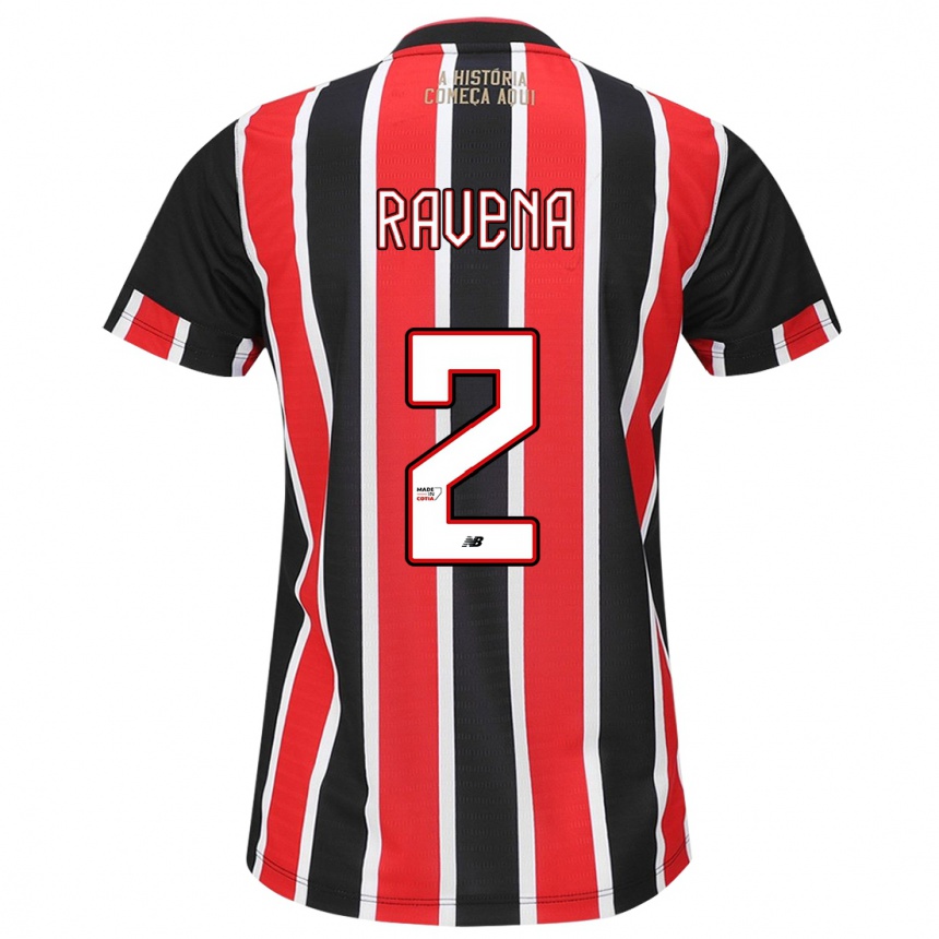 Kids Football Ravena #2 Black Red White Away Jersey 2024/25 T-Shirt Canada