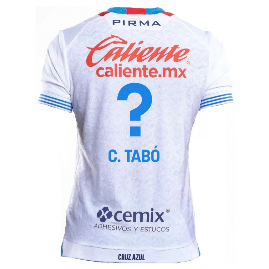 Kids Football Christian Tabó #0 White Blue Away Jersey 2024/25 T-Shirt Canada