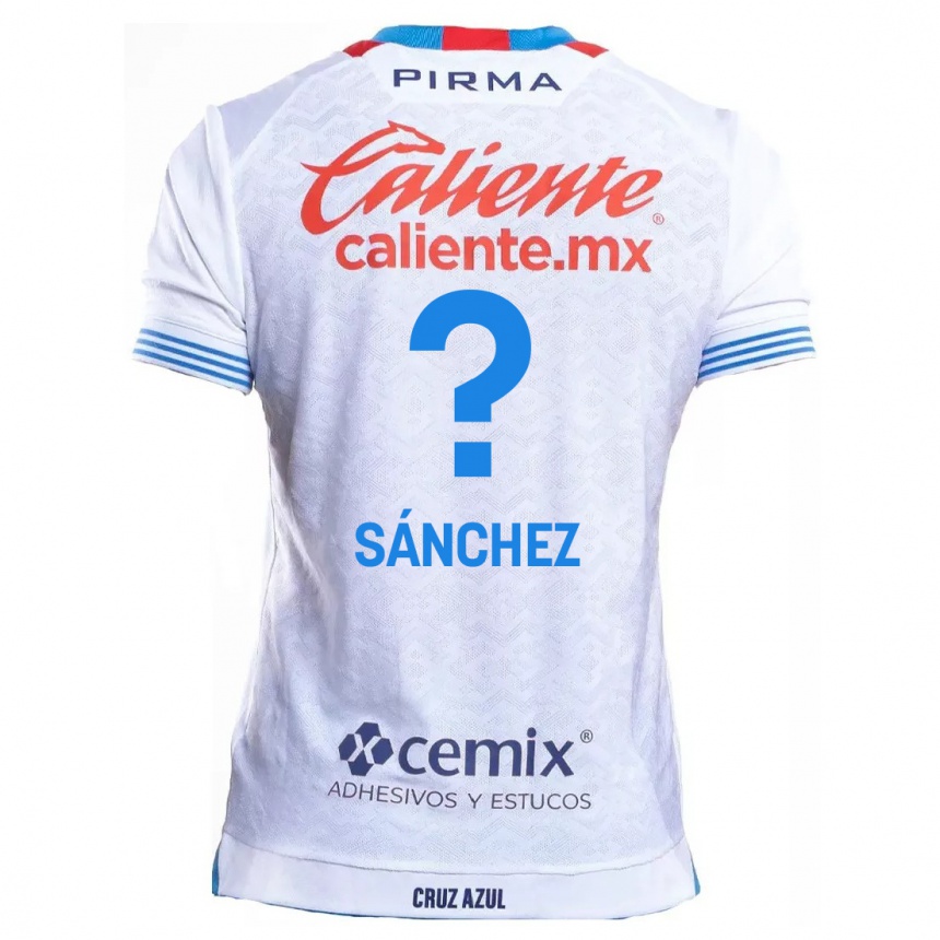 Kids Football Jorge Sánchez #0 White Blue Away Jersey 2024/25 T-Shirt Canada