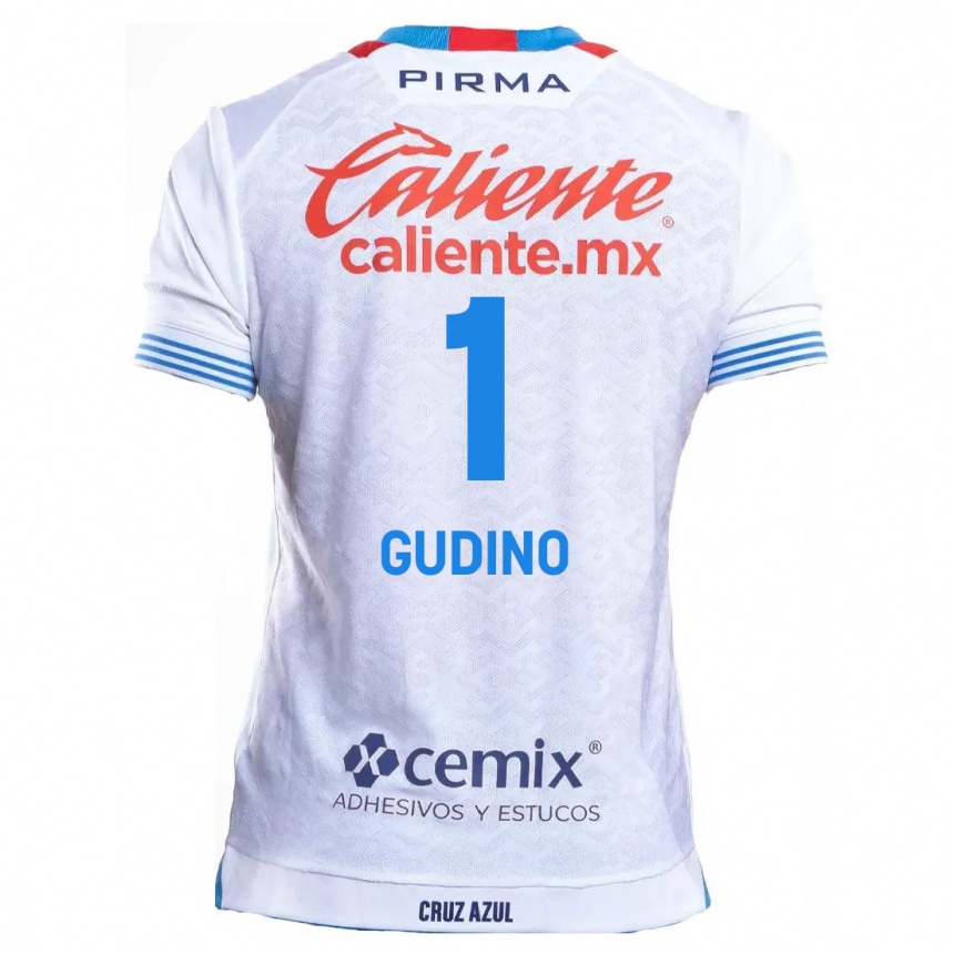 Kids Football Andrés Gudiño #1 White Blue Away Jersey 2024/25 T-Shirt Canada