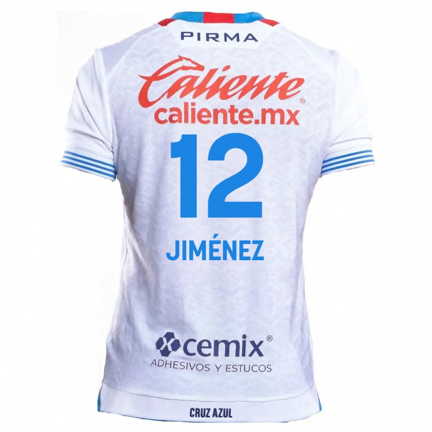 Kids Football Luis Jiménez #12 White Blue Away Jersey 2024/25 T-Shirt Canada