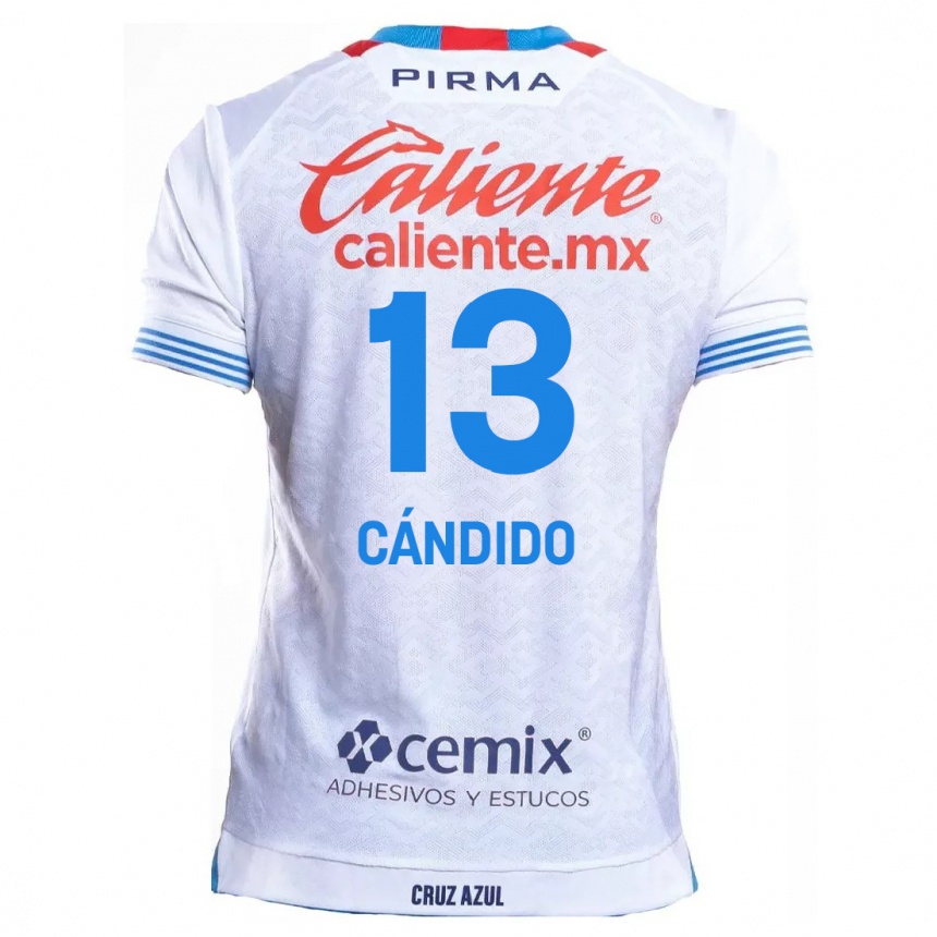 Kids Football Camilo Cándido #13 White Blue Away Jersey 2024/25 T-Shirt Canada