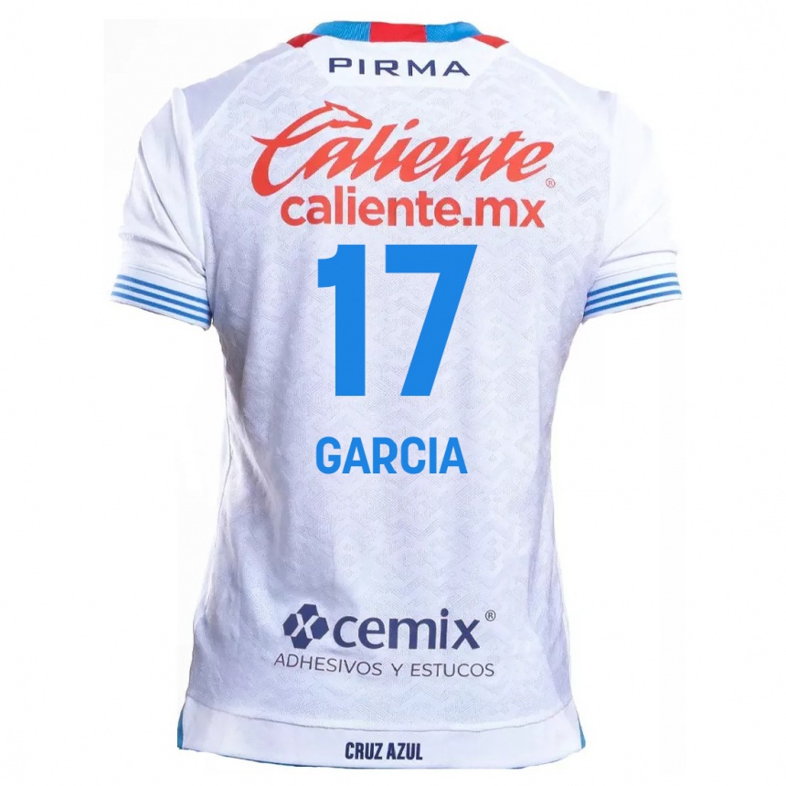 Kids Football Amaury Garcia #17 White Blue Away Jersey 2024/25 T-Shirt Canada