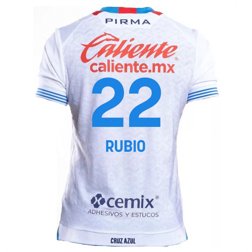 Kids Football Raymundo Rubio #22 White Blue Away Jersey 2024/25 T-Shirt Canada