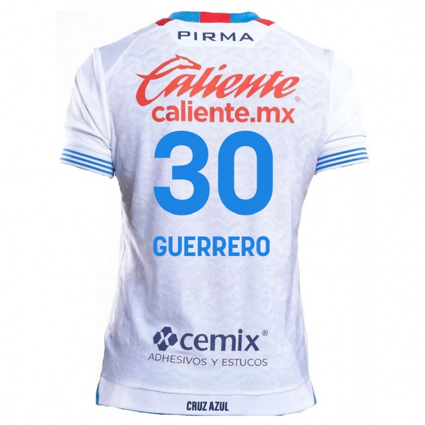 Kids Football Rafael Guerrero #30 White Blue Away Jersey 2024/25 T-Shirt Canada