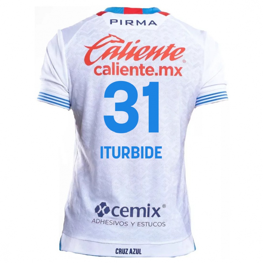 Kids Football Luis Iturbide #31 White Blue Away Jersey 2024/25 T-Shirt Canada