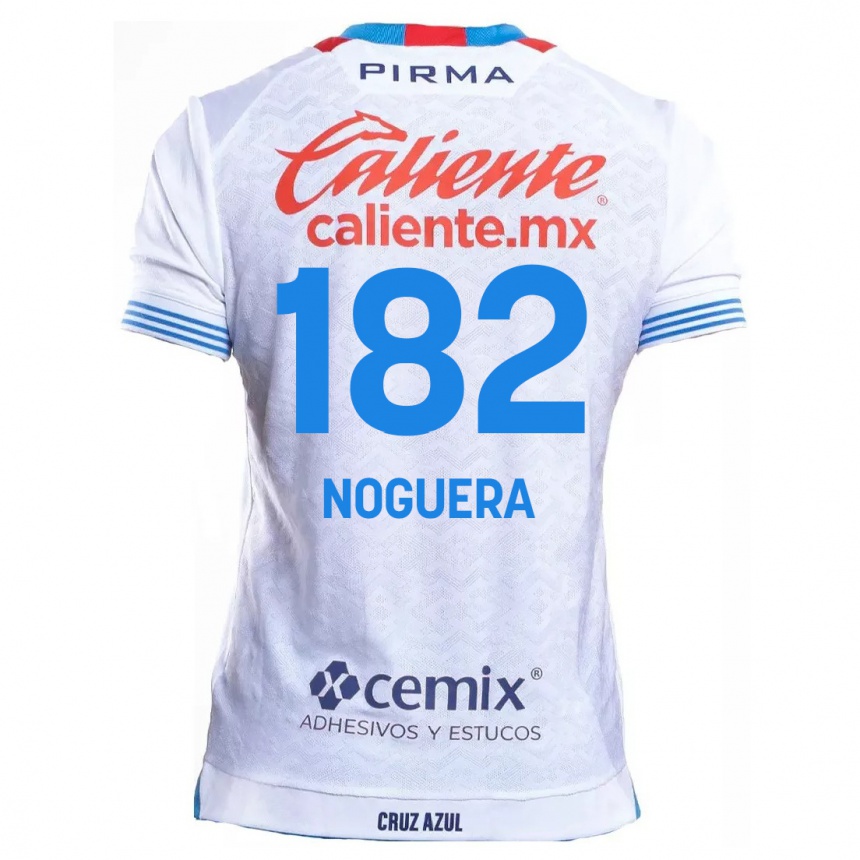 Enfant Football Maillot Heldrich Noguera #182 Blanc Bleu Tenues Extérieur 2024/25 Canada