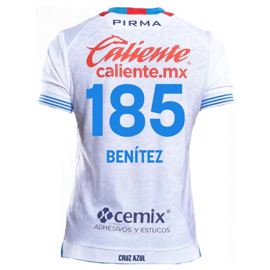 Kids Football Cristopher Benítez #185 White Blue Away Jersey 2024/25 T-Shirt Canada