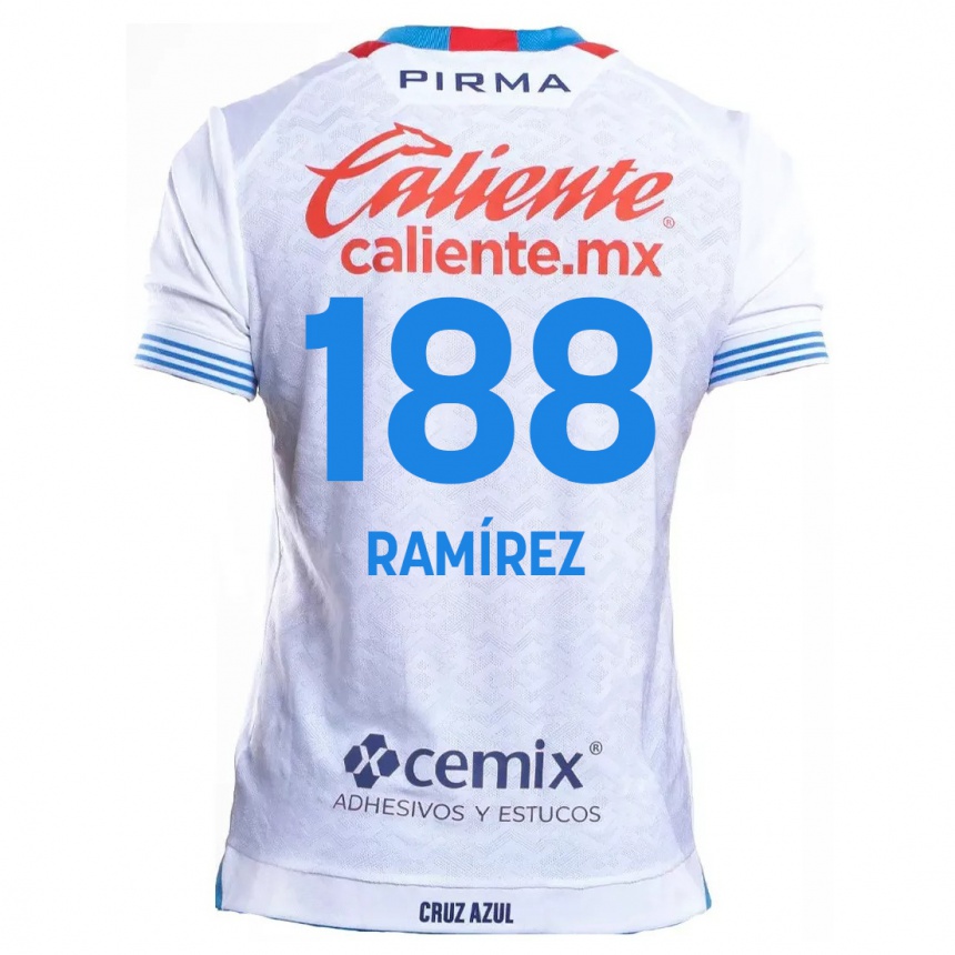 Kids Football Diego Ramírez #188 White Blue Away Jersey 2024/25 T-Shirt Canada