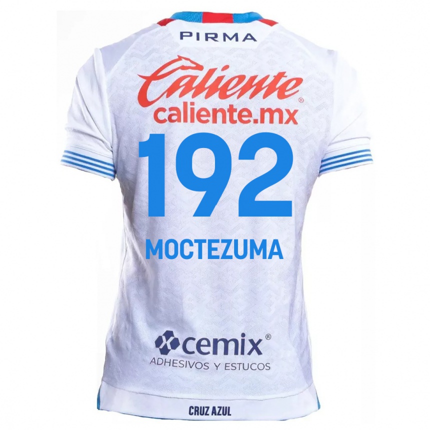 Kids Football Brayan Moctezuma #192 White Blue Away Jersey 2024/25 T-Shirt Canada