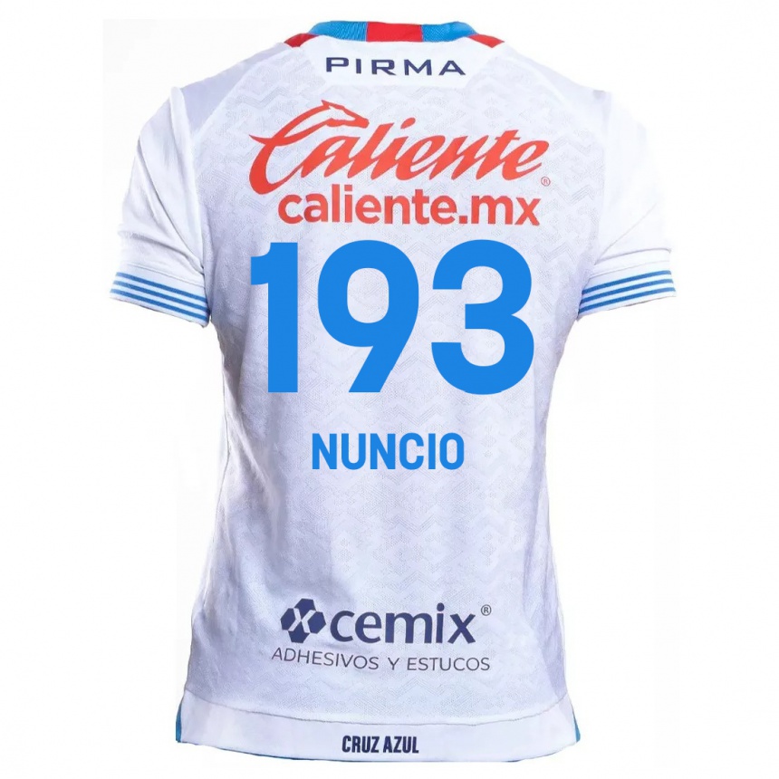 Kids Football Jorge Nuncio #193 White Blue Away Jersey 2024/25 T-Shirt Canada