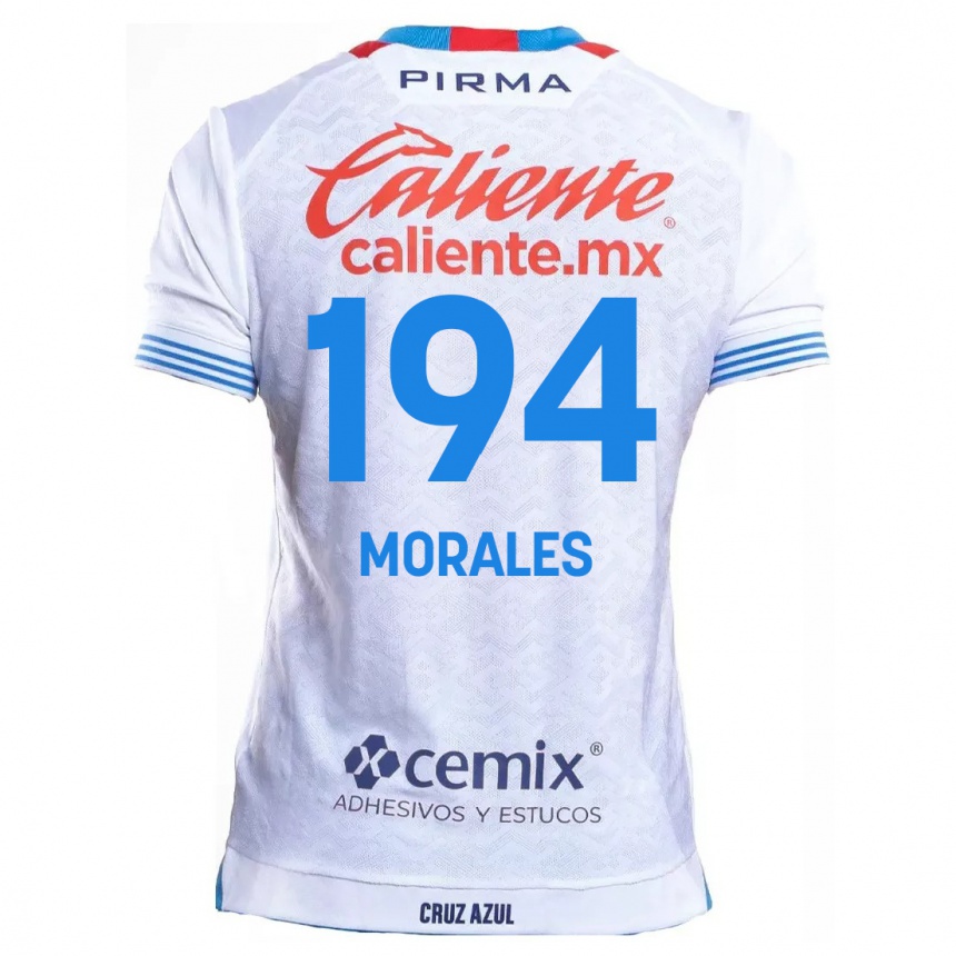 Kids Football Amaury Morales #194 White Blue Away Jersey 2024/25 T-Shirt Canada